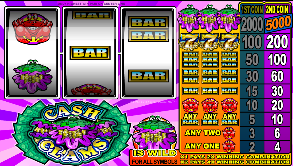 CASH CLAMS AT ALL BRITISH CASINO