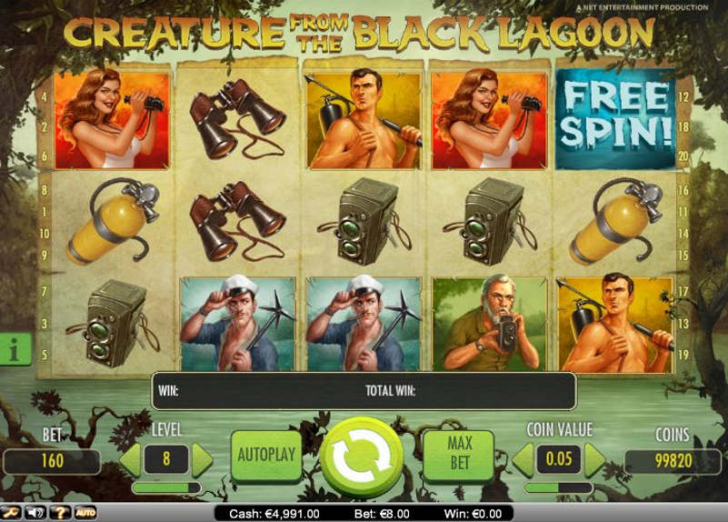 CREATURE FROM THE BLACK LAGOON at yeti casino