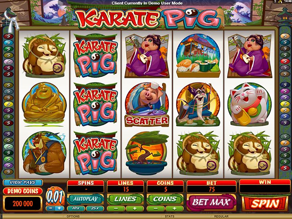 KARATE PIG at vegas paradise casino